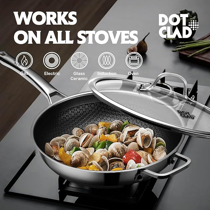 DOTCLAD 13 Inch Hybrid Stainless Steel Wok - Image 4