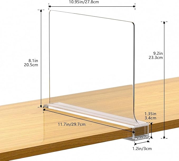 16 PCS Shelf Dividers for Closet Organization Acrylic Clear Closet Shelf - Image 2