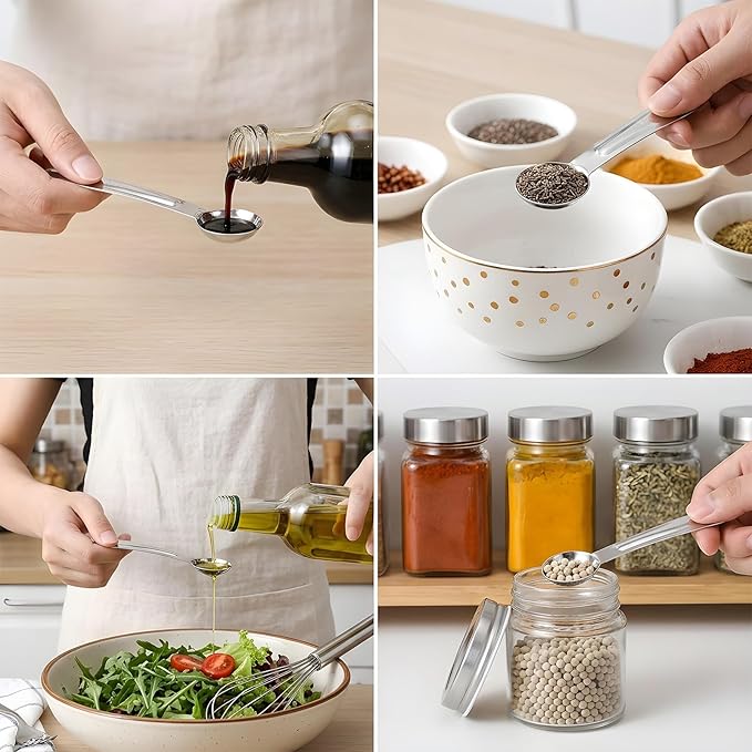 4Pcs Stainless Steel Measuring Spoons Set, Metal Measuring Spoons Set, Table - Image 5
