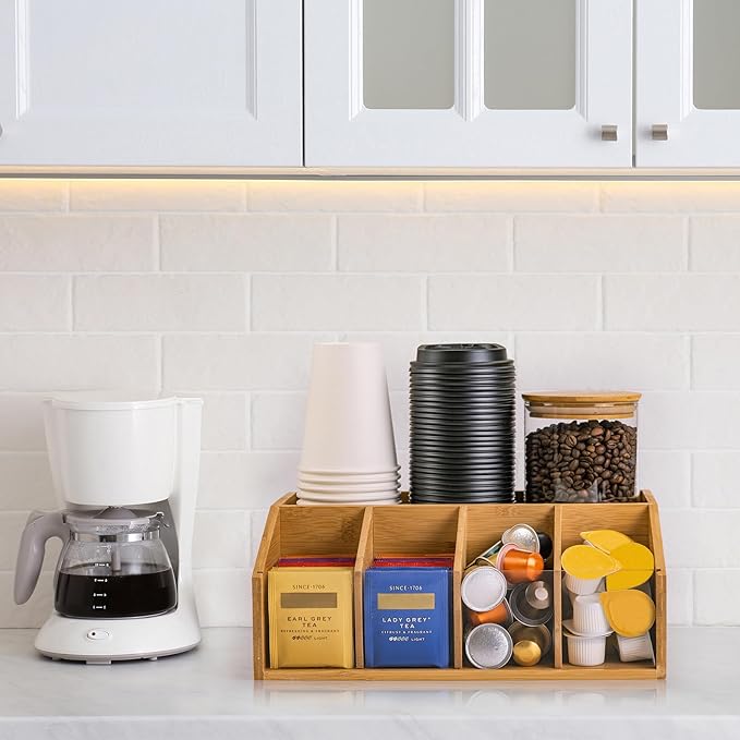 Bamboo Coffee Station Organizer - Image 3