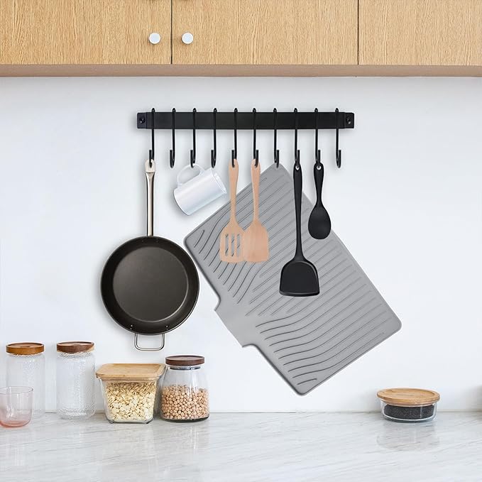 Silicone Dish Drying Mat for Kitchen Counter, Dish Drainer Mat, Non-Slip Drying - Image 6