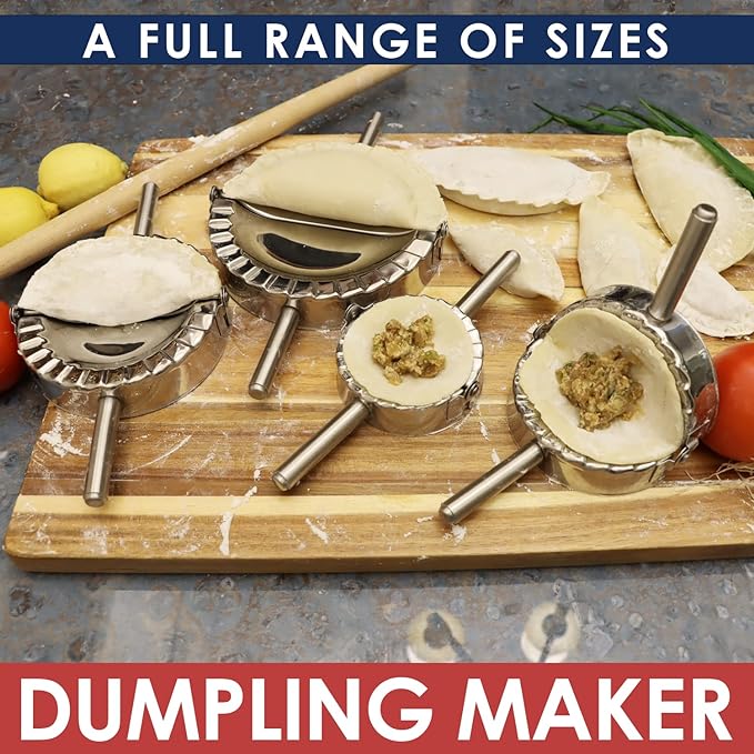 KAYCROWN 6 Inch Empanada Press, Stainless Steel Dumpling Maker Dough Cutter - Image 5