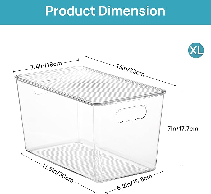 Vtopmart 8 Pack Clear Stackable Storage Bins - Image 2