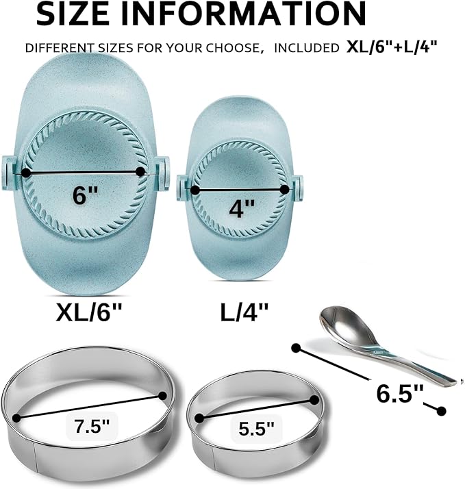 6 Inch Empanada Maker Press, Extra Large Dumpling Maker Set - Image 3