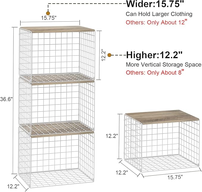 Closet Organizers And Storage Shelf, Widened Opening, Heightened Height - Image 2