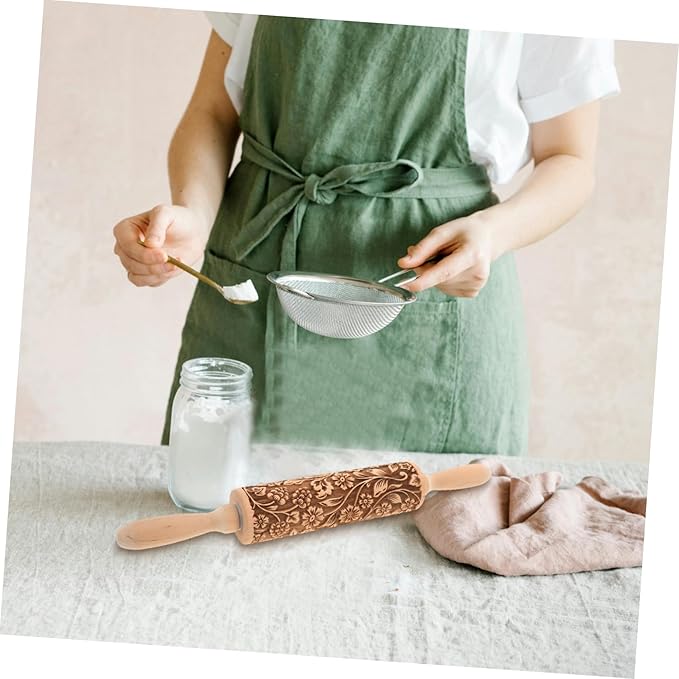 Embossed Rolling Pin for Baking Wooden Pastry Roller - Image 6
