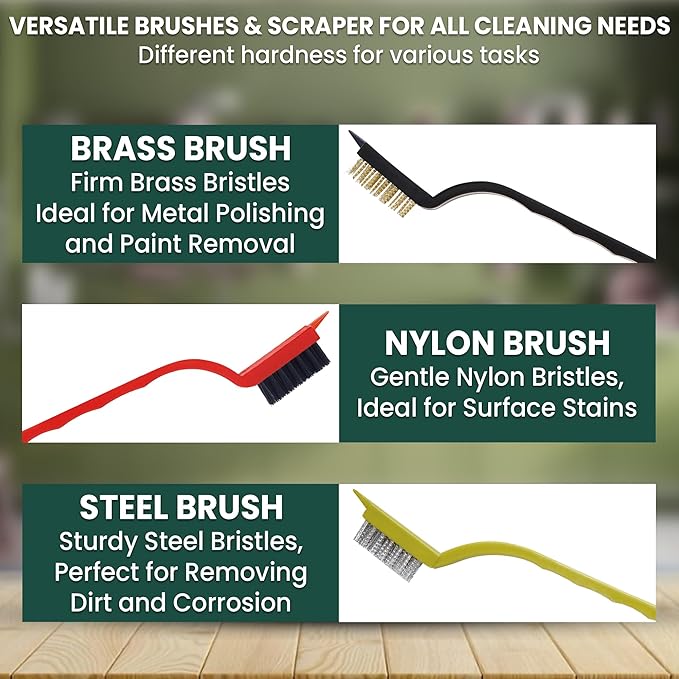 8 Pcs Crevice Cleaning Brush Set – Hard Bristle Cleaning Tools - Image 7