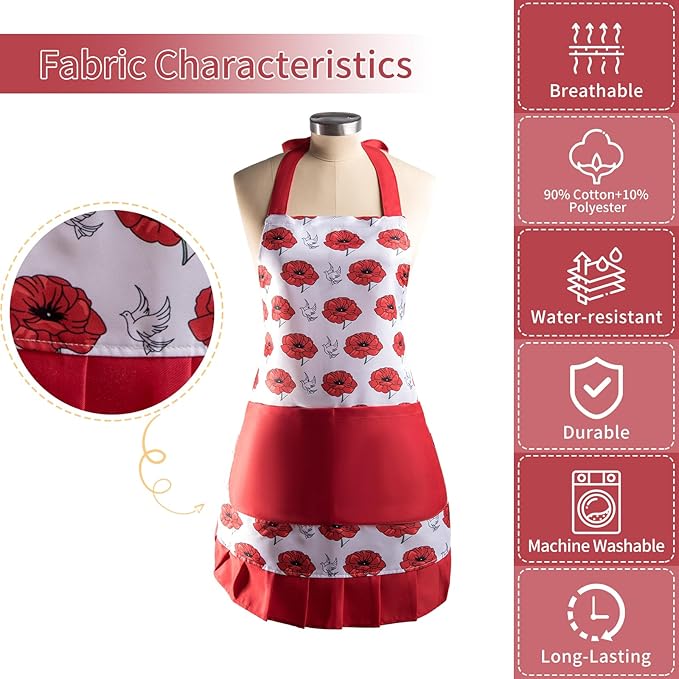 Vintage Floral Apron for Women - Image 8