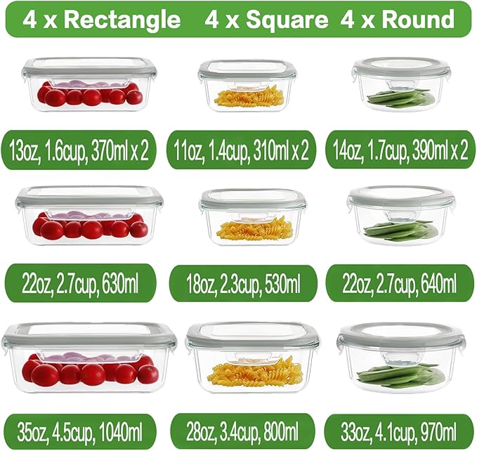 HOMBERKING 24pc Glass Food Storage Containers - Image 2