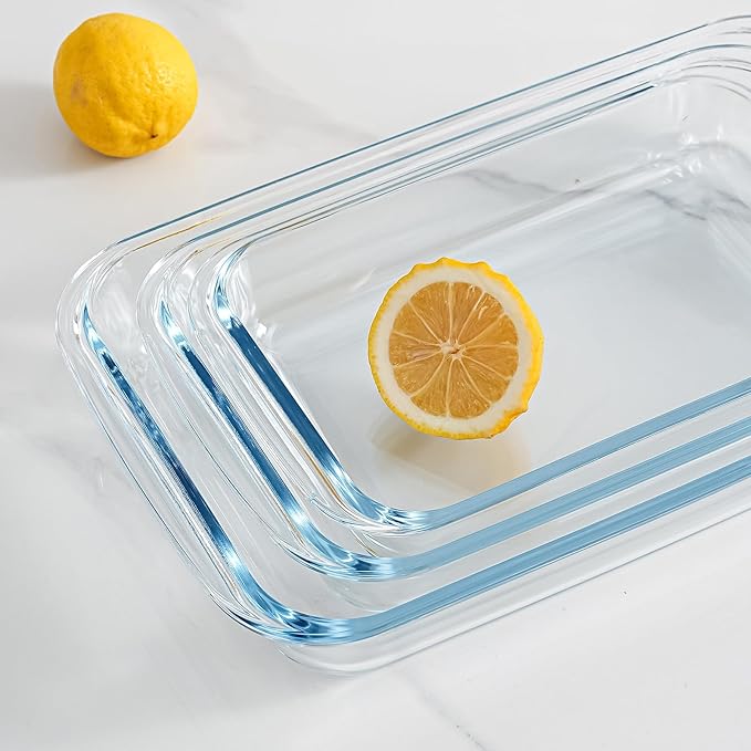 High Borosilicate Glass Baking Tray 3-Piece Set, 2.3 Quarts+1.6 Quarts+1.0 - Image 9