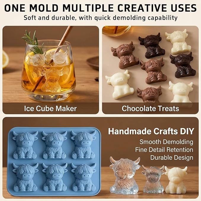 Mini Highland Cow Ice Cube Mold - Image 9