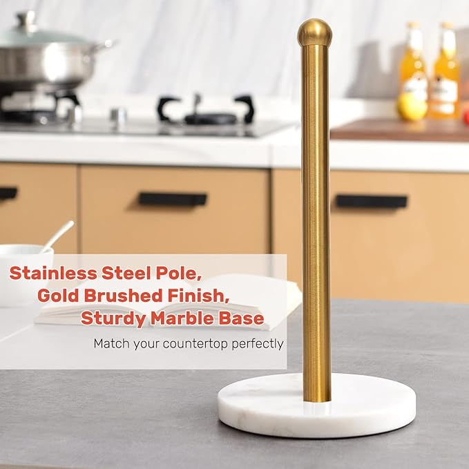 Heavy Weighted Paper Towel Holder, Easy One-Handed Design - Image 3