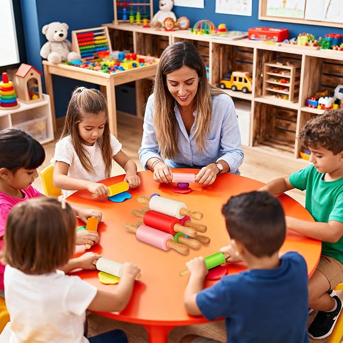 Mini Silicone Rolling Pin for Kids, Non-stick Surface Wood Handle, 9 Inch 16 - Image 7