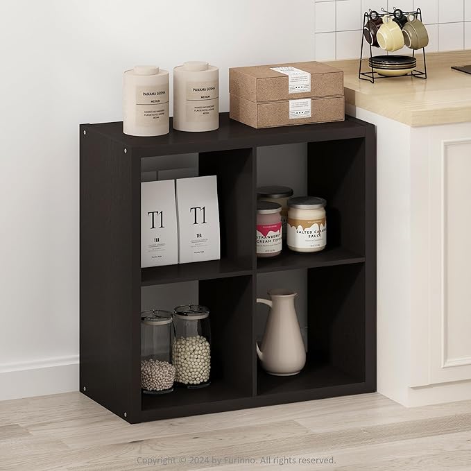 Furinno HERMITE Kitchen Island, 4-Cube Coffee Bar, Extra Thick Kitchen Storage - Image 2