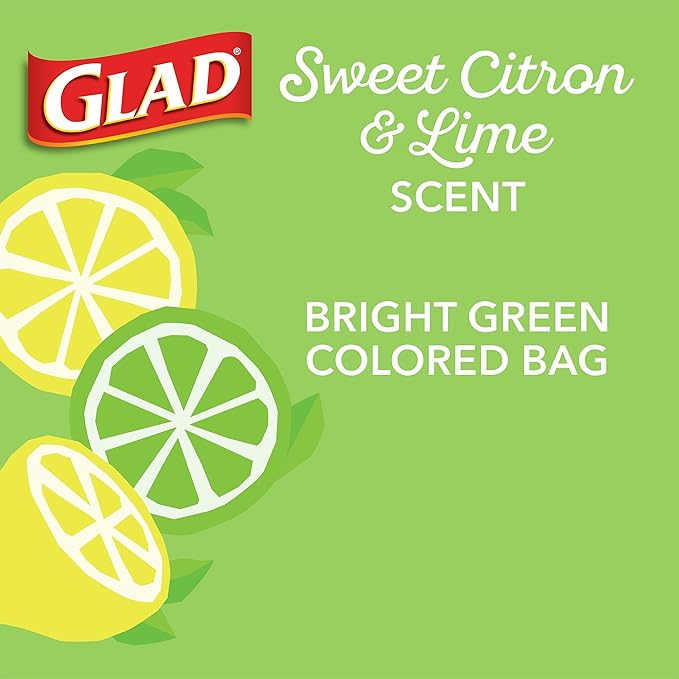 Glad Small Trash Bags 4 Gallon, Febreze Sweet Citron & Lime Garbage Bags - Image 4