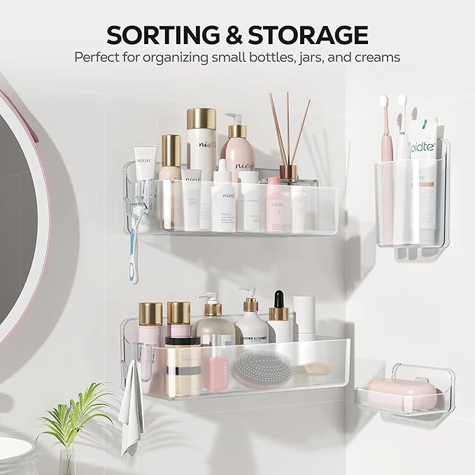 Nieifi Adhesive Wall Shelf, Shower Shelves, Shower Organizer - Image 9