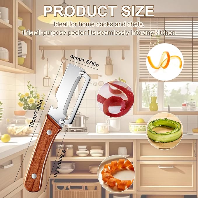 2Pcs Multi-Functional Vegetable Peeler, Zero Snag Wooden Peeler, Zero Snag - Image 8