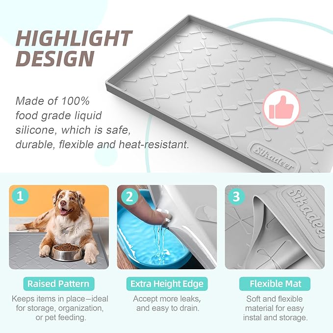 SIKADEER 25" x 22" Under Sink Mat Waterproof, Silicone Mat Kitchen Drawer Shelf - Image 5