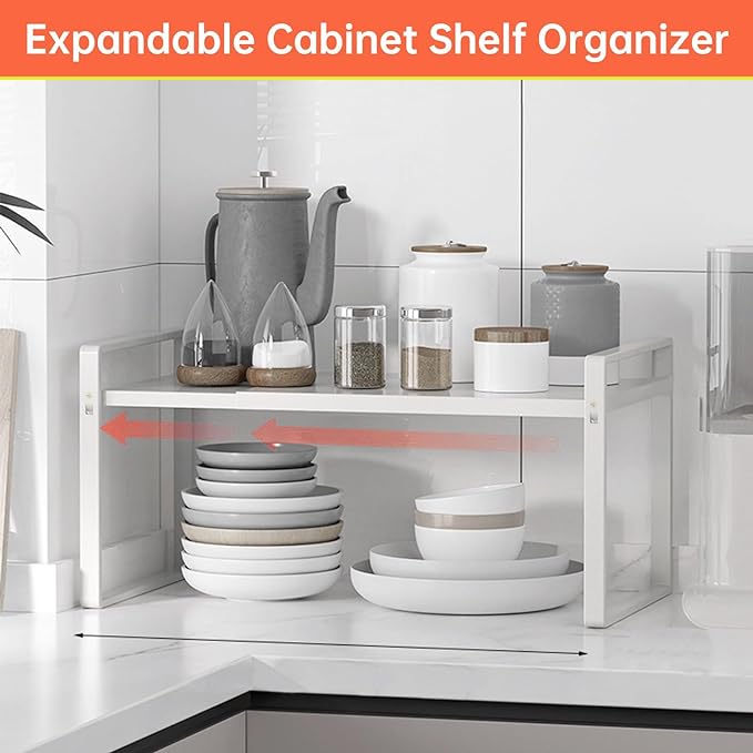 Expandable Cabinet Shelf Organizer Rack 9 inch, Pantry Organizer Lengthen from - Image 5