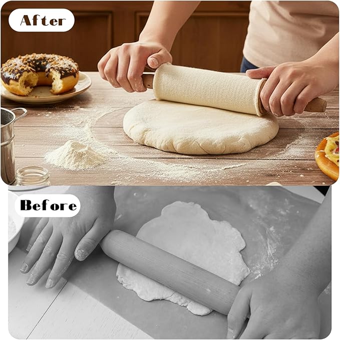 4 Rolling Pin Covers 14.96 x 1.97 Inch Cotton White Rolling Pin Sock Sleeve - Image 8