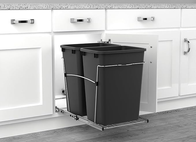Rev-A-Shelf RV-18KD-18C S Double Pullout Trash Can - Image 7