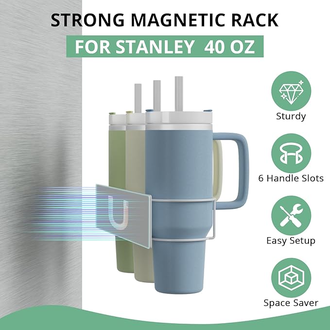 Magnetic Stanley Cup Holder for Refrigerator, Water Bottle Organizer for - Image 2