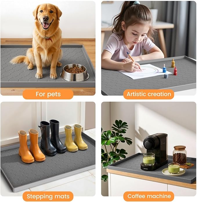 Jin&Bao Waterproof Under Sink Mat 22" x 22", Thick Silicone Mat Cabinet - Image 7