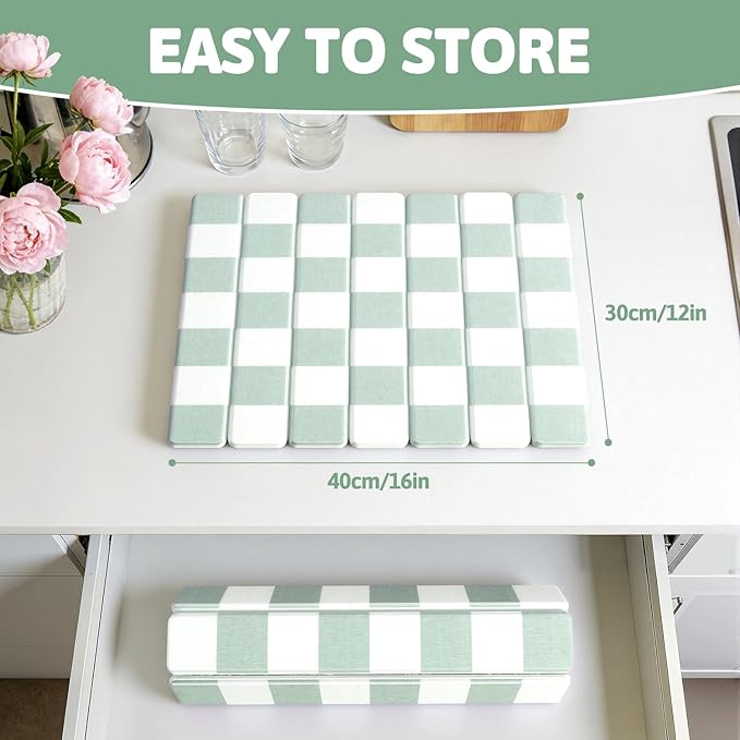 Yamaziot Stone Drying Mat for Kitchen Counter, Quick-Dry Diatomaceous Earth Mat - Image 3