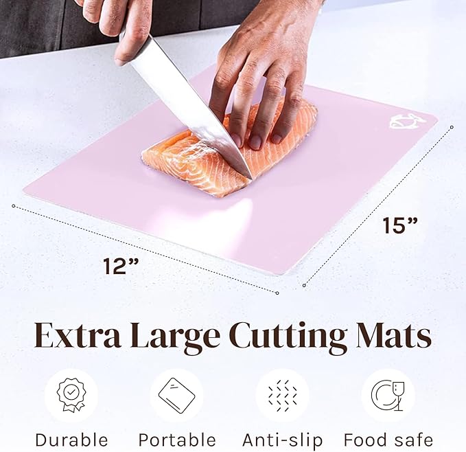 Cooler Kitchen Extra Thick Pastel Flexible Plastic Cutting Board Mats - Image 5