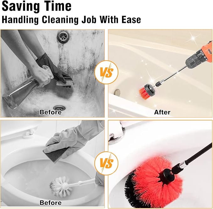 8 Pcs Drill Brush Attachment Set, Power Cleaning Scrub Brush Kit - Image 5