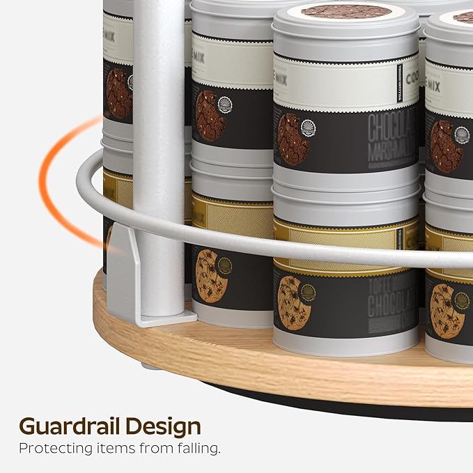 YATINEY Lazy Susan Organizer, Rotating Spice Rack, 2 Tier Spice Turntable - Image 8