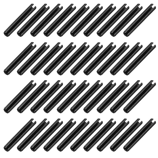 MECCANIXITY 60Pcs Slotted Split Roll Pins 6/25 Inch Dia. 1-3/5 Inch Length 65Mn by MECCANIXITY