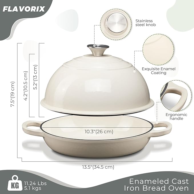 Cast Iron Bread Oven for Sourdough, 6Qt Bread Baking Pan - Image 2