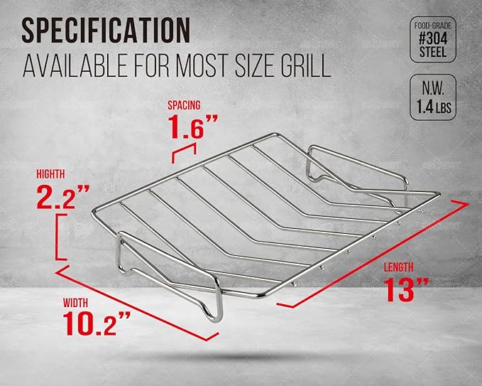 Stainless Steel Turkey Roasting Rack, V-shaped Racks - Image 2
