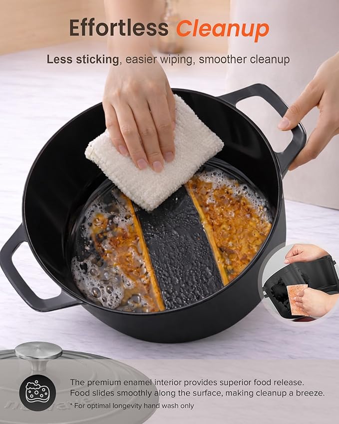 Nuwave 6QT Healthy Enameled Cast Iron Dutch Oven Pot - Image 8