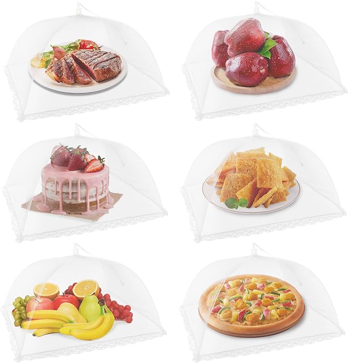 NEPAK 6 Large and Tall Food Covers, Pop-up Mesh Food Covers Nets by NEPAK