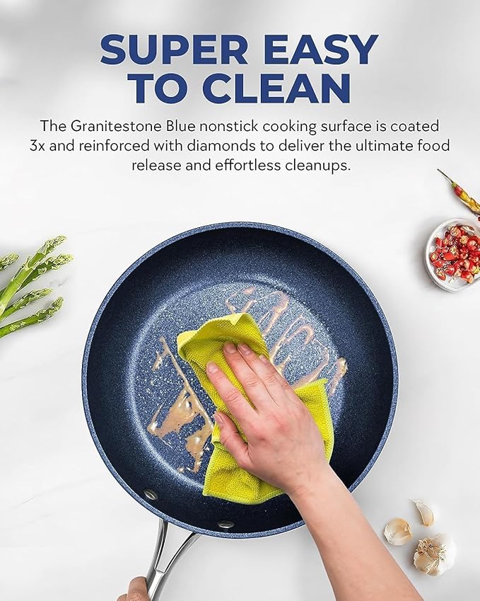 Granitestone Blue 12 Inch Nonstick Frying Pan - Image 5