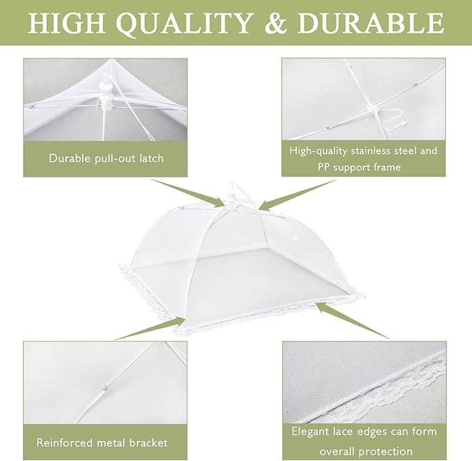 Food Covers Food Tent for Outside Mesh to Keep Bugs away, 2 Extra Large Size - Image 2