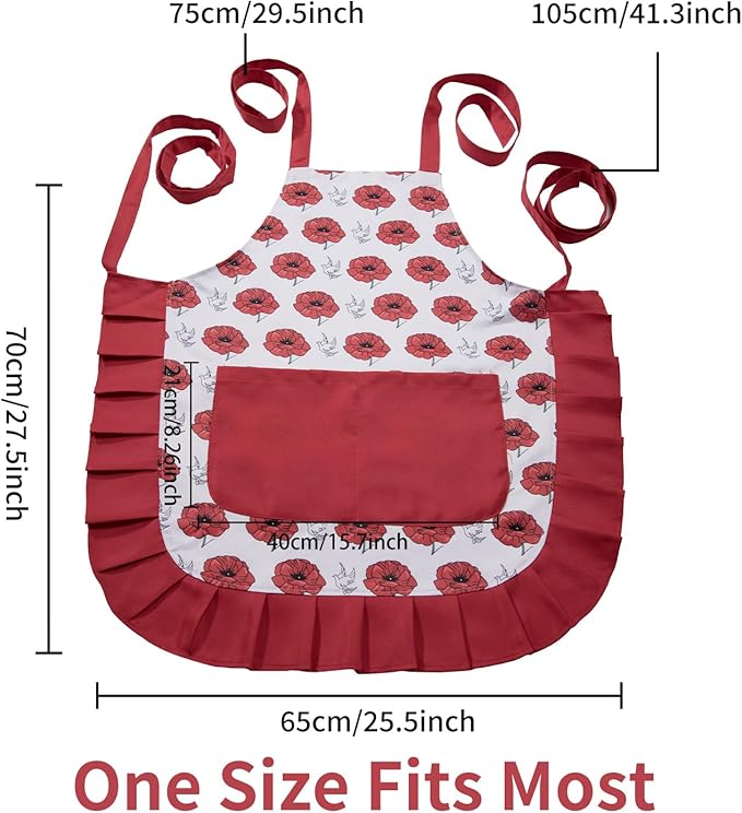 Vintage Floral Apron for Women - Image 6