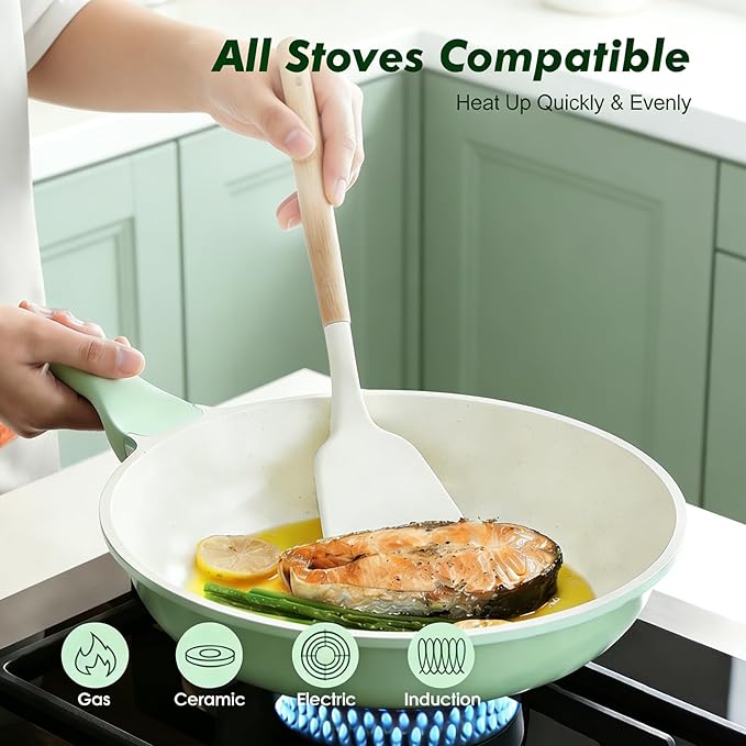 SENSARTE Nonstick Ceramic Frying Pan 9.5-Inch, Healthy Non Toxic Skillet - Image 5