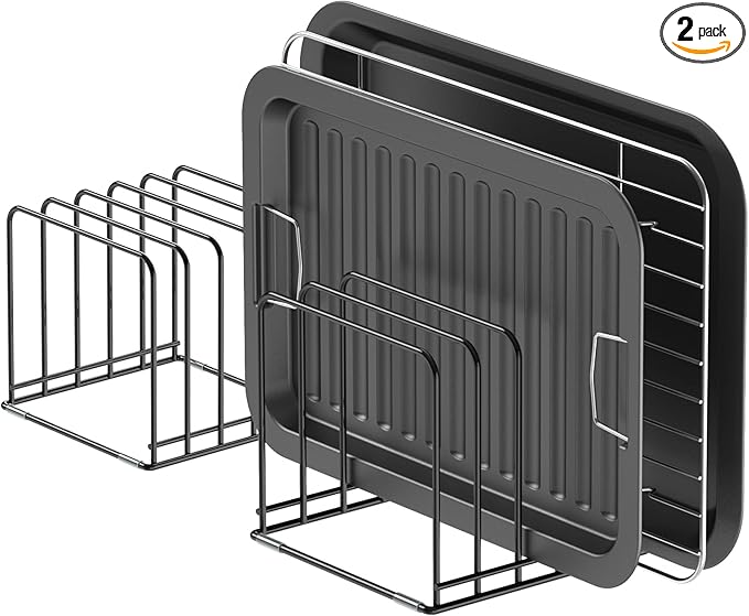 KORRTFID Kitchen Cabinet Organizer, Steel Cookware Holder, Divided Holder by KORRTFID