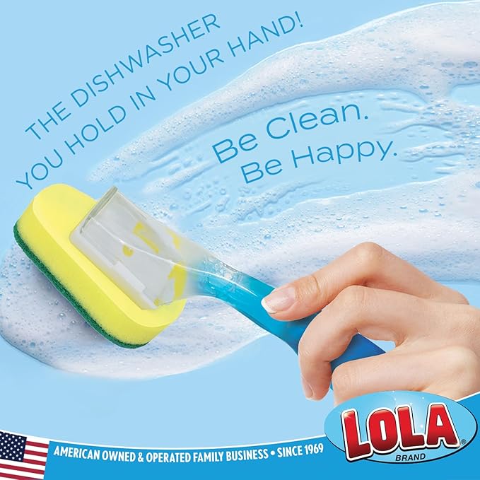 LOLA Dish Brush w/Soap Dispenser Wand, 1 Brush w/Head & 6 Refills, Absorbent - Image 6