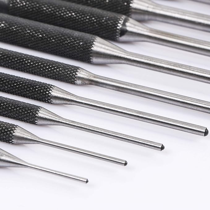 Roll Pin Punch Set with Storage Pouch, 9 Piece Steel Removal Tool Kit - Image 7