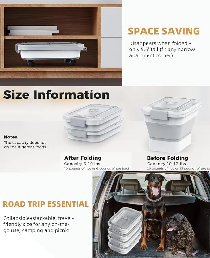 10-13 Lbs Dog Food Storage Container, Collapsible Dog Food Container - Image 9