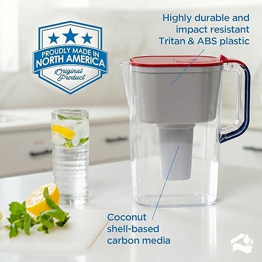HOMEWATER 10-Cup Pitcher Filter – BPA-Free, High-Capacity 2.4L Fast-Flow Carbon - Image 2