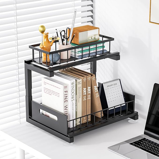 Under Sink Organizer, Heavy Duty Metal Pull Out Cabinet Organizer Slide Out - Image 8