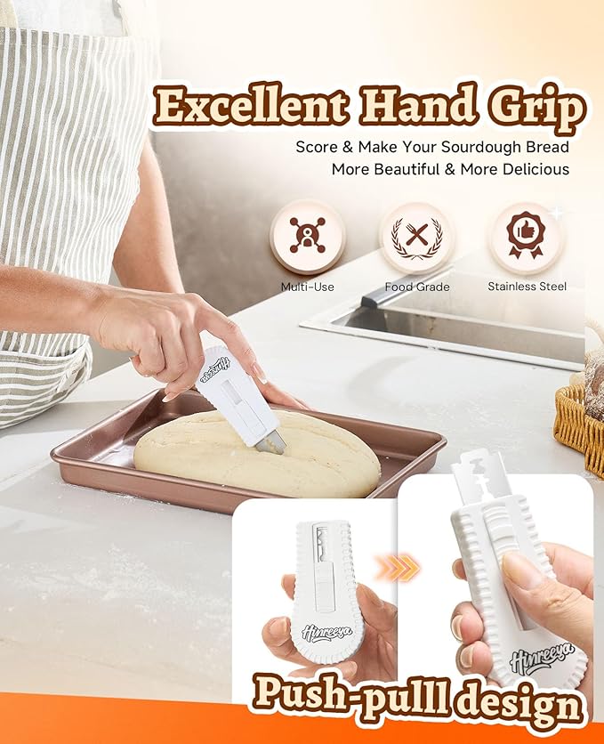 Bread Lame with Magnetic Push-Pull Design, Sourdough Scoring Tool with 5 - Image 3