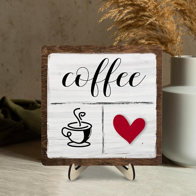 Vintage Coffee Bar Decor Sign, Rustic Wooden Plaque - Image 5