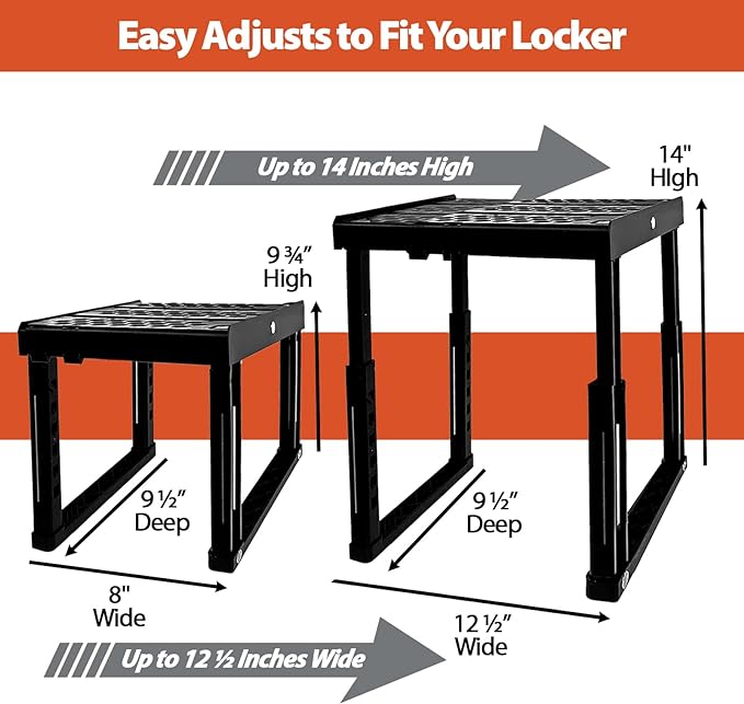 Locker Organizer Shelf， Adjustable Width and Height, Ideal Locker - Image 2