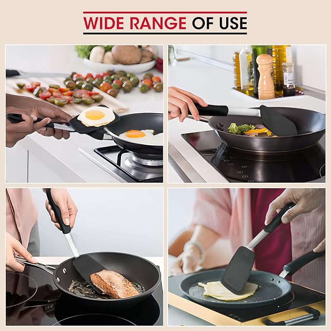 Unicook 4 Pack Flexible Silicone Spatula, 600F Heat Resistant, Crepes and More - Image 3